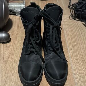 Prada Black Nylon Combat Boots
